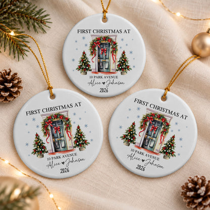 Personalized New Home Christmas Ornament, Custom Name Address Keepsake, Christmas Gift