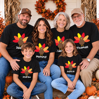 Personalized Matching Family Thanksgiving Shirt, Custom Name, Friendsgiving Crew, Thanksgiving Gift For Family, Friends
