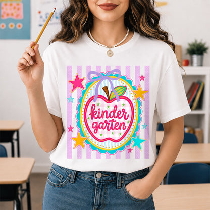 Personalized Striped Back to School Shirt for Kids Teachers – Custom Name & Grade Tee for Pre-K to 8th Grade Students, First Day Outfit