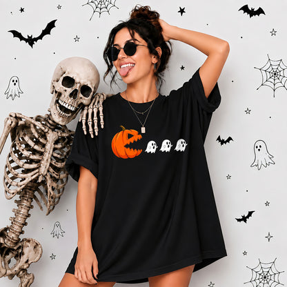 Pumpkin Ghost Graphic Halloween Sweatshirt, Spooky Season Jack O Lantern Shirt, Funny Halloween Gift