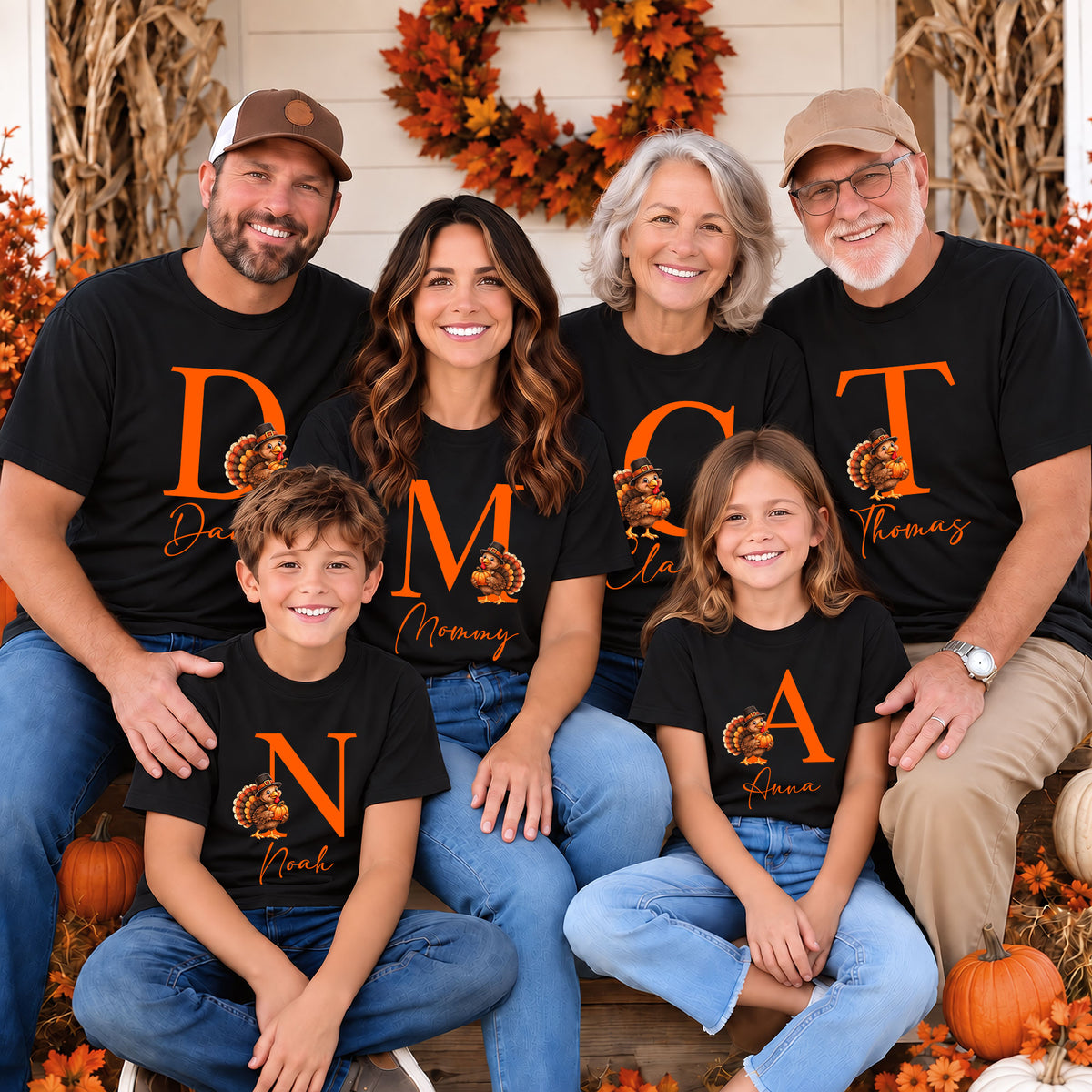 Personalized Matching Family Thanksgiving Shirt, Custom Name, Friendsgiving Crew, Thanksgiving Gift For Family, Friends