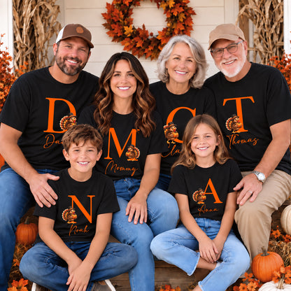 Personalized Matching Family Thanksgiving Shirt, Custom Name, Friendsgiving Crew, Thanksgiving Gift For Family, Friends