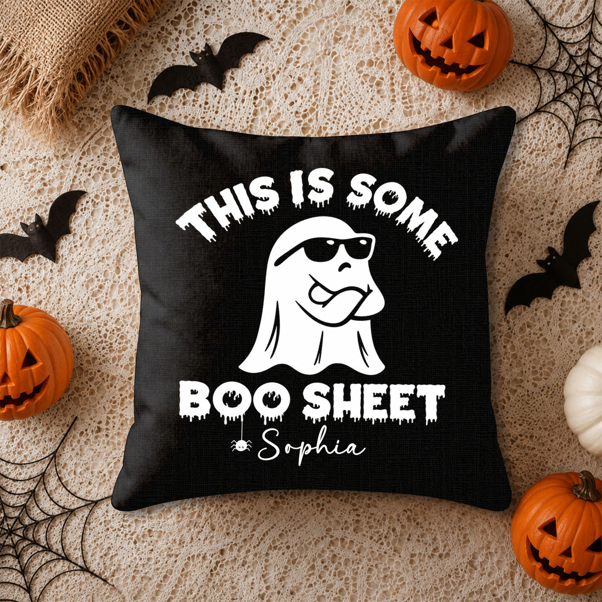 Personalized Halloween Ghost Pillow, This Is Some Boo Sheet Ghost Cushion, Cute Halloween Home Decor, Halloween Gif