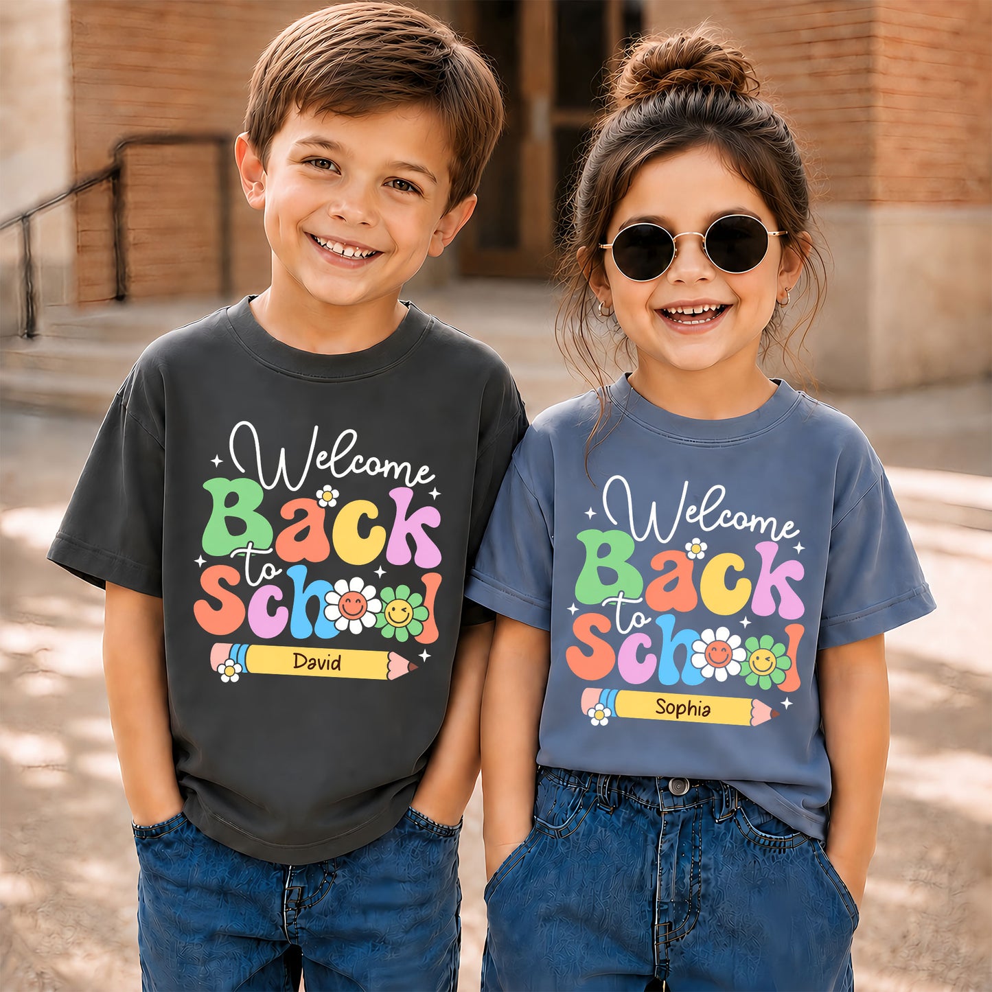 Personalized Welcome Back to School Teacher Student Shirt, Custom Name Back to School T-Shirt, First Day of School Gift Tee