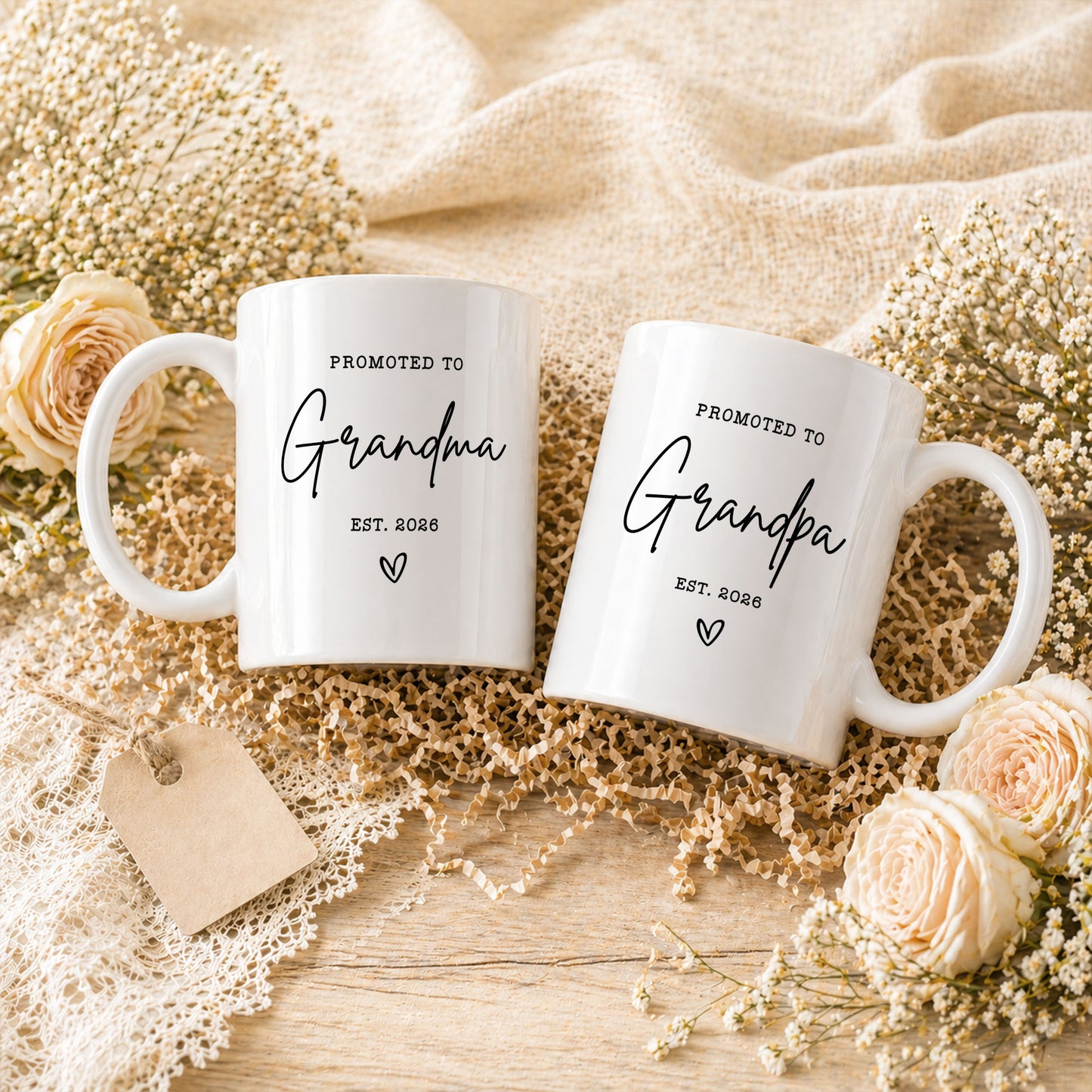 Personalized Grandma Grandpa Mug Set – Matching Coffee Mug Gift