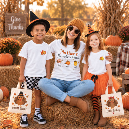 Personalized Grandma’s Pumpkin Patch Shirt & Sweater, Custom Family Names Fall Shirt, Autumn Family Gift