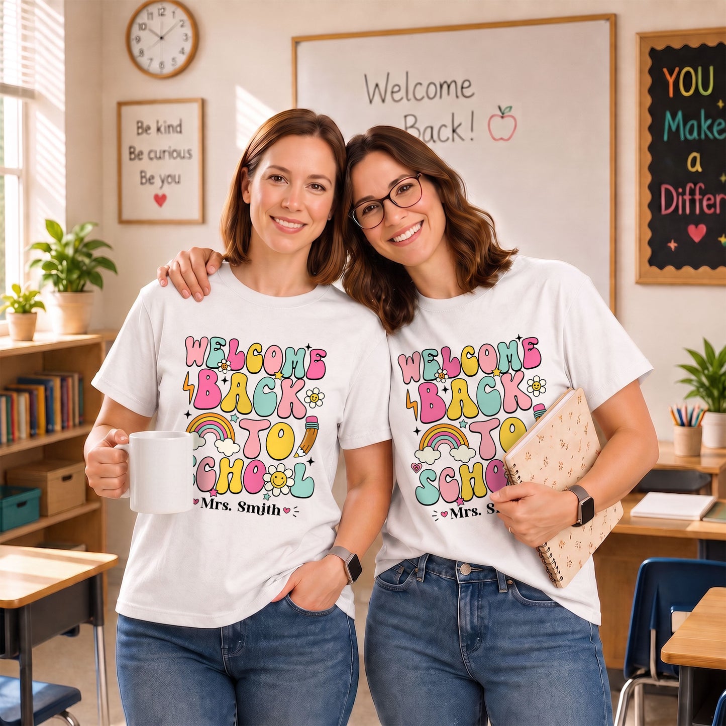 Personalized Welcome Back to School Teacher Student Shirt, Custom Name Back to School T-Shirt, First Day of School Gift Tee