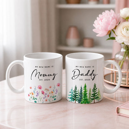 Personalized Mommy and Daddy Mug Set – Matching Coffee Mug Gift