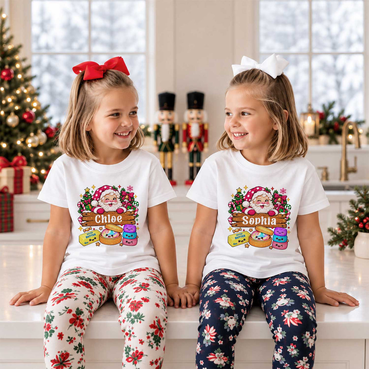 Personalized Squishy Christmas Shirt, Custom Name Santa Graphic Tee, Christmas Gift for Kids