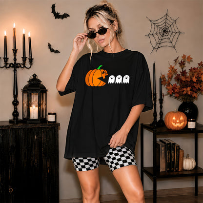 Pumpkin Ghost Graphic Halloween Sweatshirt, Spooky Season Jack O Lantern Shirt, Funny Halloween Gift