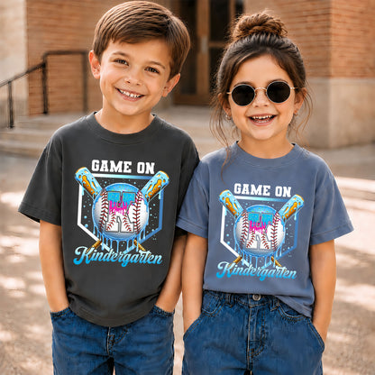 Personalized Baseball Back to School Shirt, Custom Name Game On Student Tee, Pre-K to 8th Grade First Day of School T-Shirt