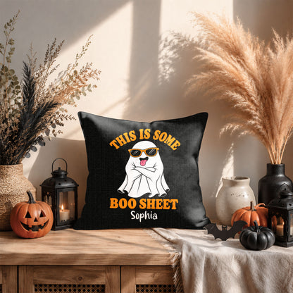 Personalized Halloween Ghost Pillow, This Is Some Boo Sheet Ghost Cushion, Cute Halloween Home Decor, Halloween Gif