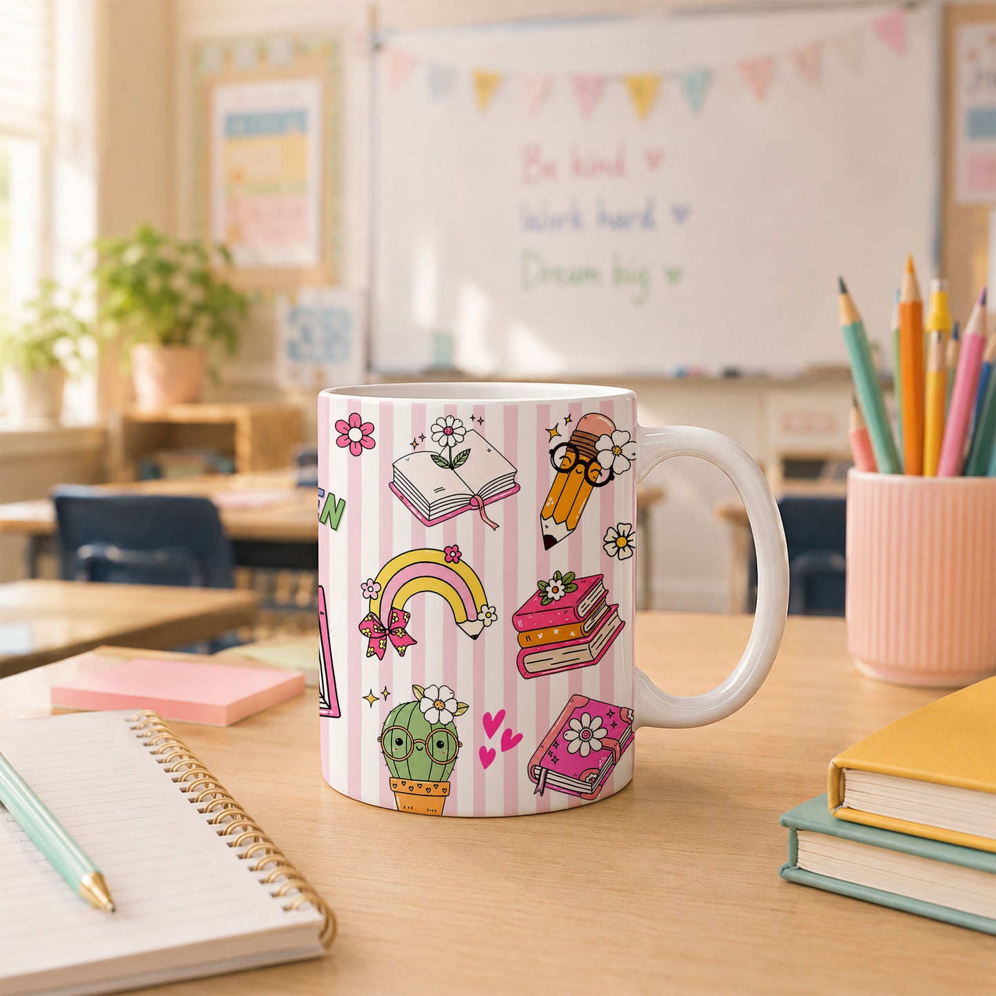 Personalized Hello Kindergarten Mug with Custom Grade & Name, Cute Goose School Coffee Mug, First Day of School Gift for Kids Students