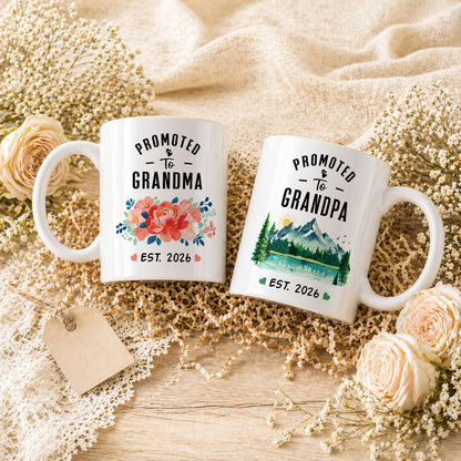 Personalized Grandma Grandpa Mug Set – Matching Coffee Mug Gift