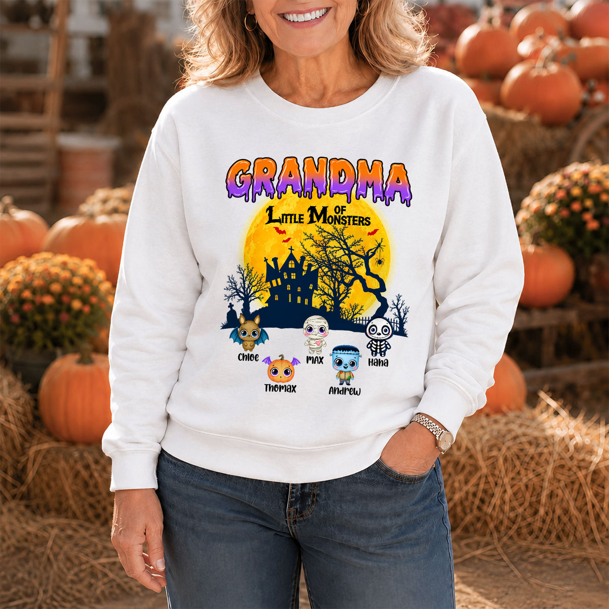 Personalized Halloween Family Shirt, Custom Characters & Names T-Shirt, Family Halloween Outfit, Cute Monster Design