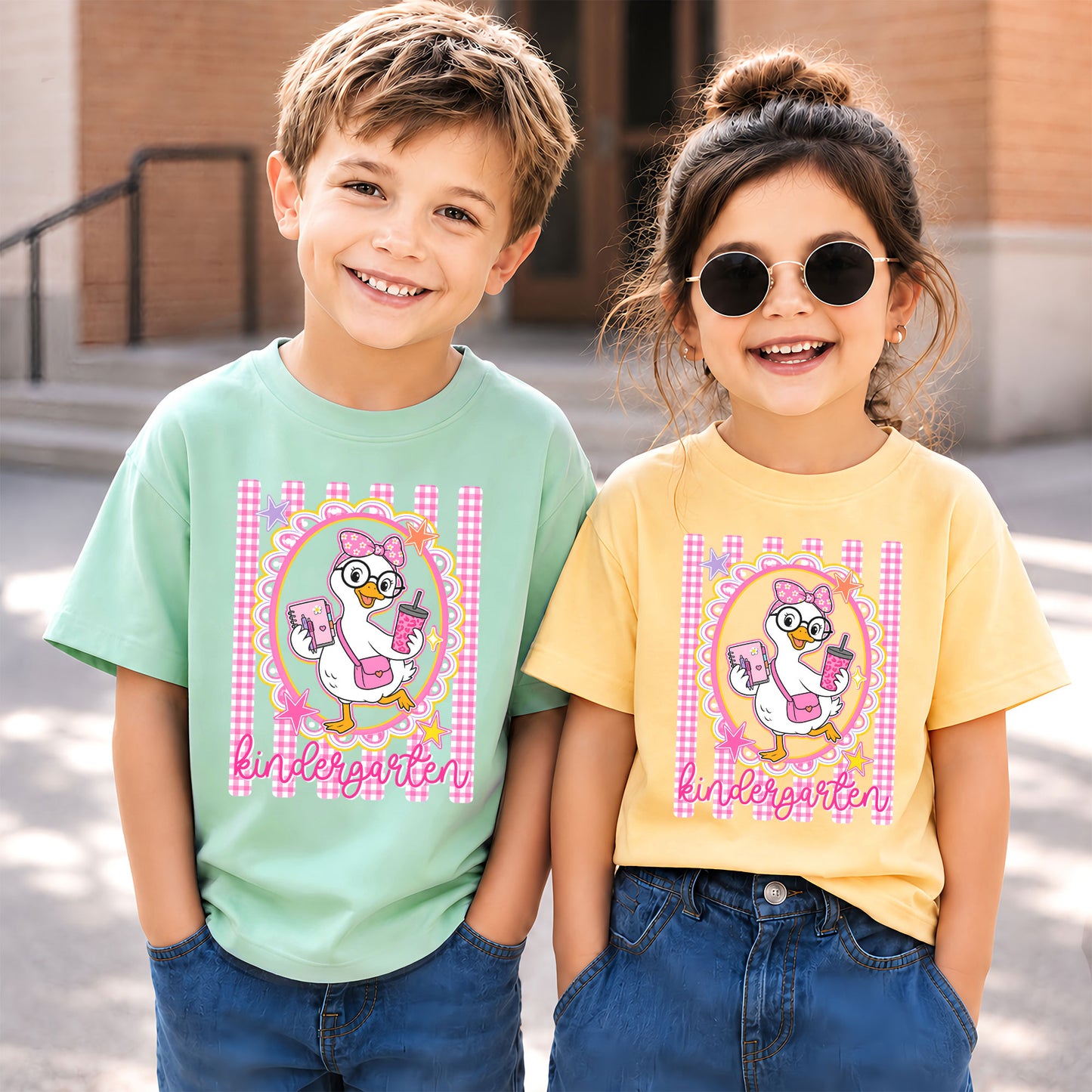 Personalized Back to School Shirt – Custom Name & Grade Preppy Striped Pennant Flag Color Tee for Teachers & Students, Pre-K to 8th Grade Outfit