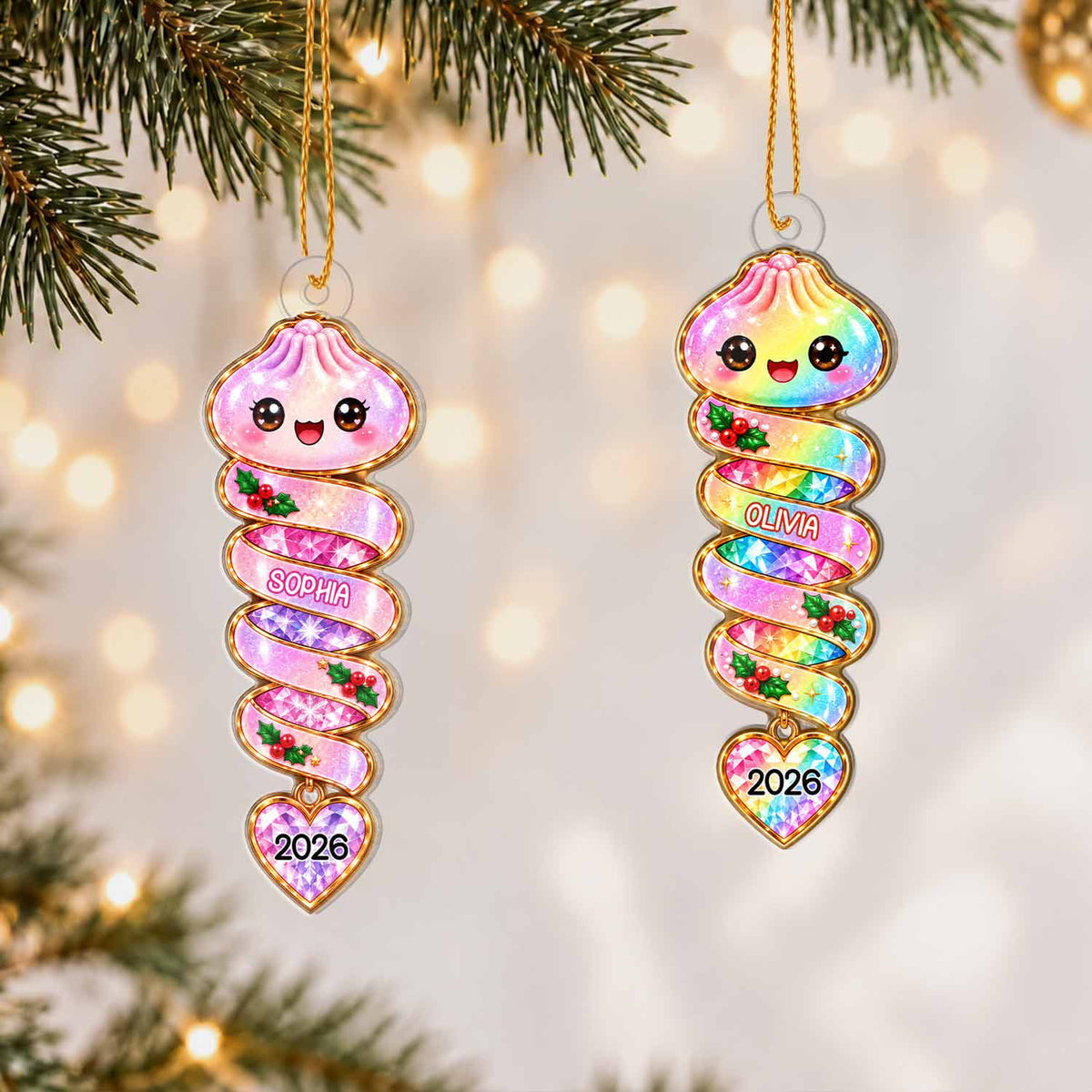 Personalized Custom Shape Acrylic Ornament - Custom Name Squishy Ornament - Christmas Gift For Kids