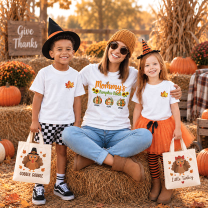 Personalized Grandma’s Pumpkin Patch Shirt & Sweater, Custom Family Names Fall Shirt, Autumn Family Gift