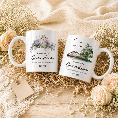 World’s Best Grandma Grandpa Mug Set – Personalized Coffee Cups