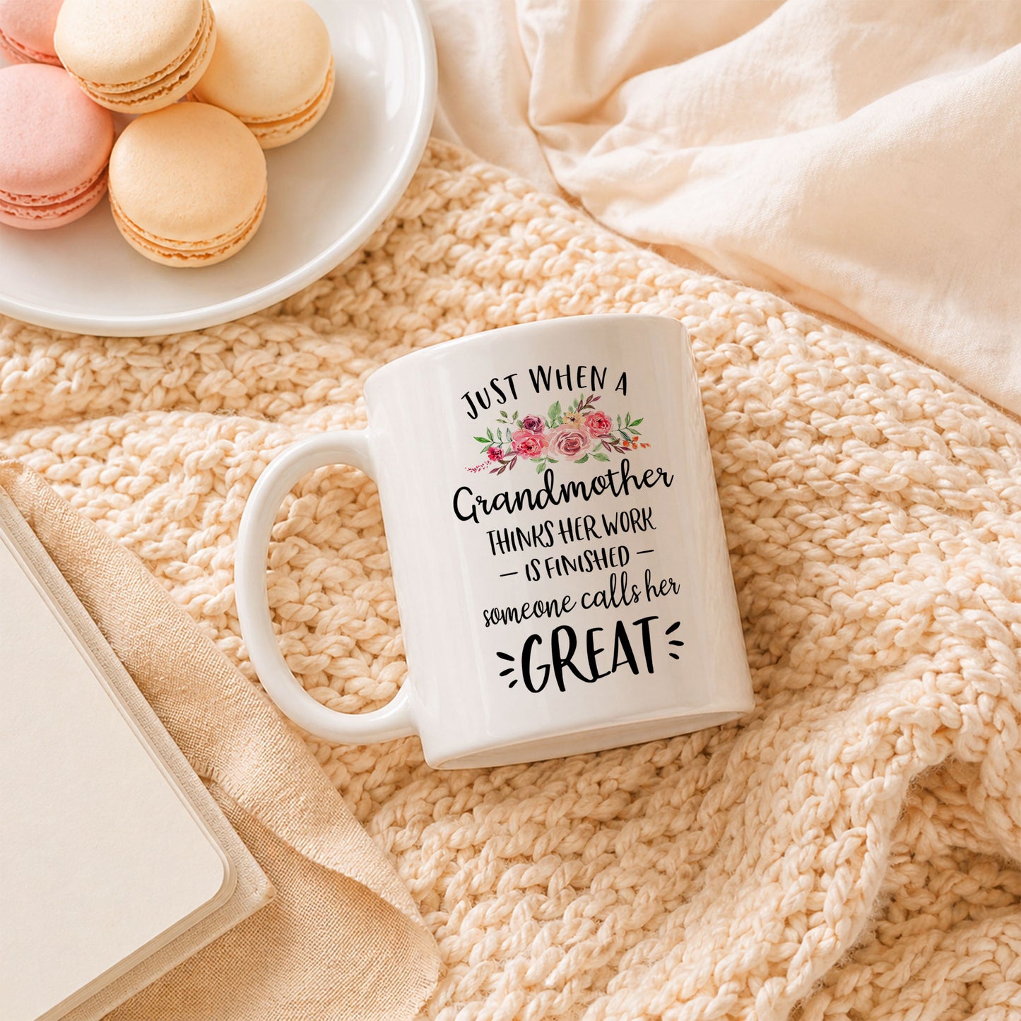 Personalized Grandmother Floral Coffee Mug Custom Name Gift for Grandma