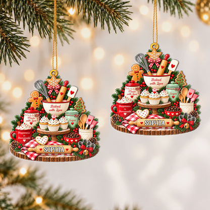 Personalized Custom Shape Acrylic Ornament - Custom Name Baking Christmas Ornament - Gift for Bakers