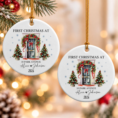 Personalized New Home Christmas Ornament, Custom Name Address Keepsake, Christmas Gift