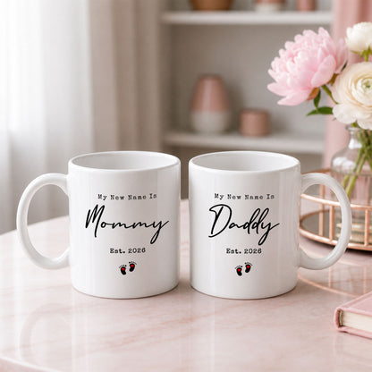 Personalized Mommy and Daddy Mug Set – Matching Coffee Mug Gift