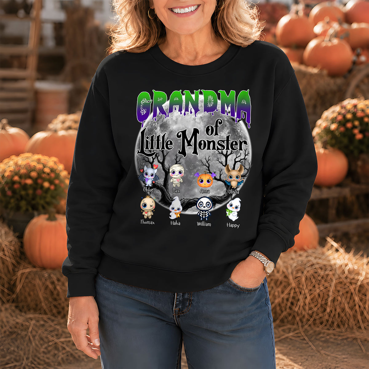 Personalized Halloween Family Shirt, Custom Characters & Names T-Shirt, Family Halloween Outfit, Cute Monster Design