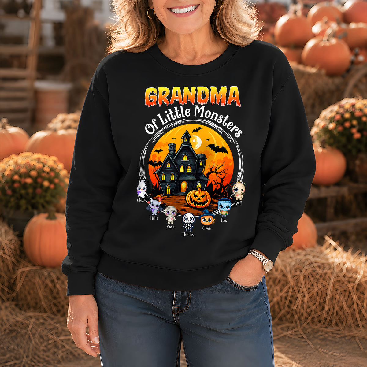 Personalized Halloween Family Shirt, Custom Characters & Names T-Shirt, Family Halloween Outfit, Cute Monster Design