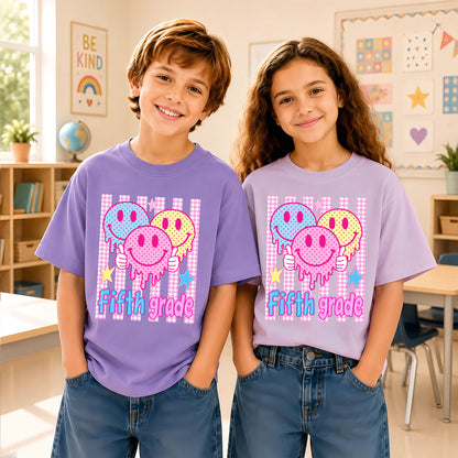 Personalized Striped Back to School Shirt for Kids Teachers – Custom Name & Grade Tee for Pre-K to 8th Grade Students, First Day Outfit