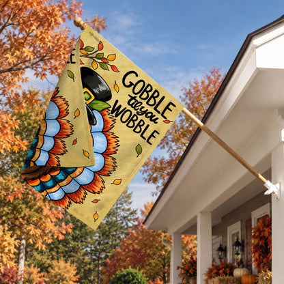 Thanksgiving Garden Flag Turkey GOBBLE WOBBLE Chestnuts Pumpkin Family Home Decor Gift For Family