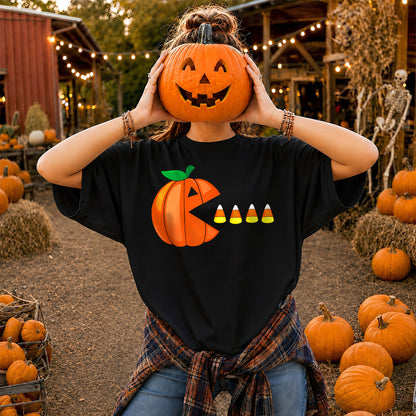 Pumpkin Ghost Graphic Halloween Sweatshirt, Spooky Season Jack O Lantern Shirt, Funny Halloween Gift