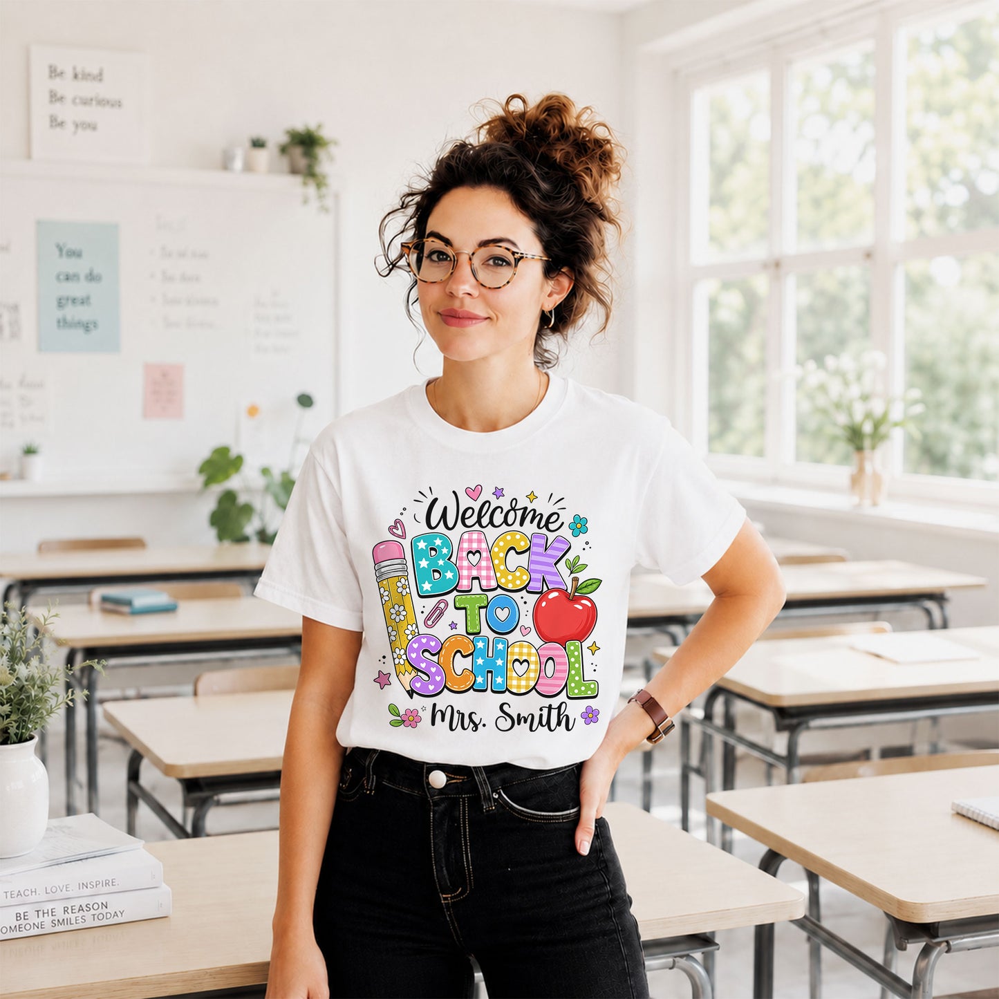 Personalized Welcome Back to School Teacher Student Shirt, Custom Name Back to School T-Shirt, First Day of School Gift Tee