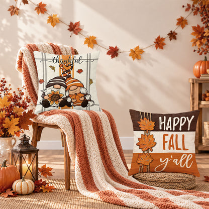 Thanksgiving Fall Decorative Pillow Set of 2 or 4, Harvest Throw Pillows for Home Decor, Gifts for Family