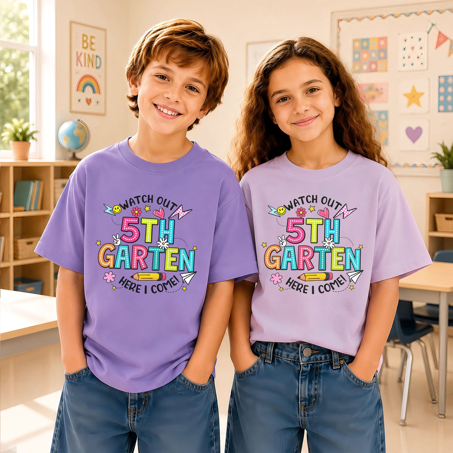 Personalized Watch Out Back to School Shirt – Custom Name & Grade Colorful Tee for Pre-K to 8th Grade Students