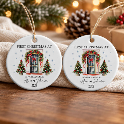 Personalized New Home Christmas Ornament, Custom Name Address Keepsake, Christmas Gift