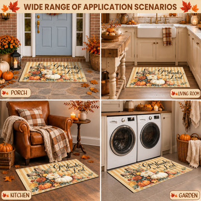 Christian Fall Thanksgiving Doormat, Religious Autumn Home Decor, Faith Inspired Welcome Mat