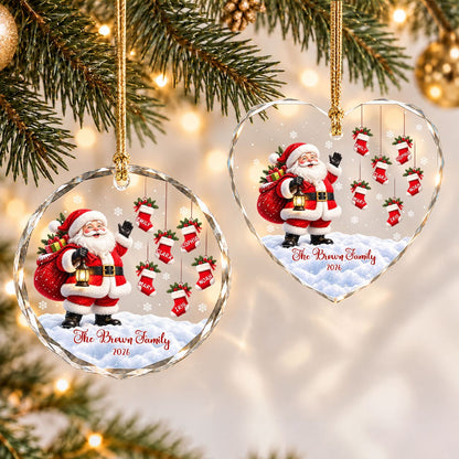 Personalized Gift Family Christmas Ornament 2026, Custom Name Glass Ornament Christmas Tree, Gift For Family