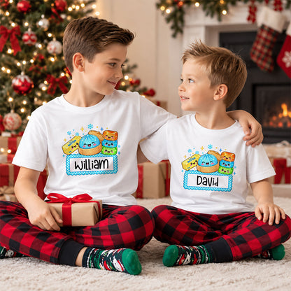 Personalized Squishy Christmas Shirt, Custom Name Santa Graphic Tee, Christmas Gift for Kids