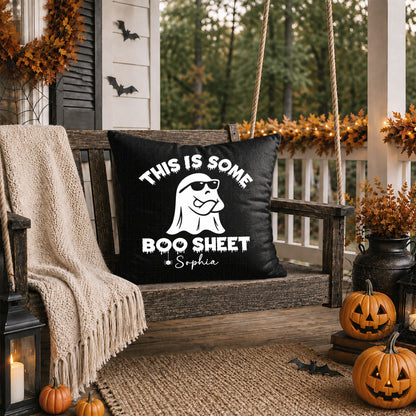Personalized Halloween Ghost Pillow, This Is Some Boo Sheet Ghost Cushion, Cute Halloween Home Decor, Halloween Gif