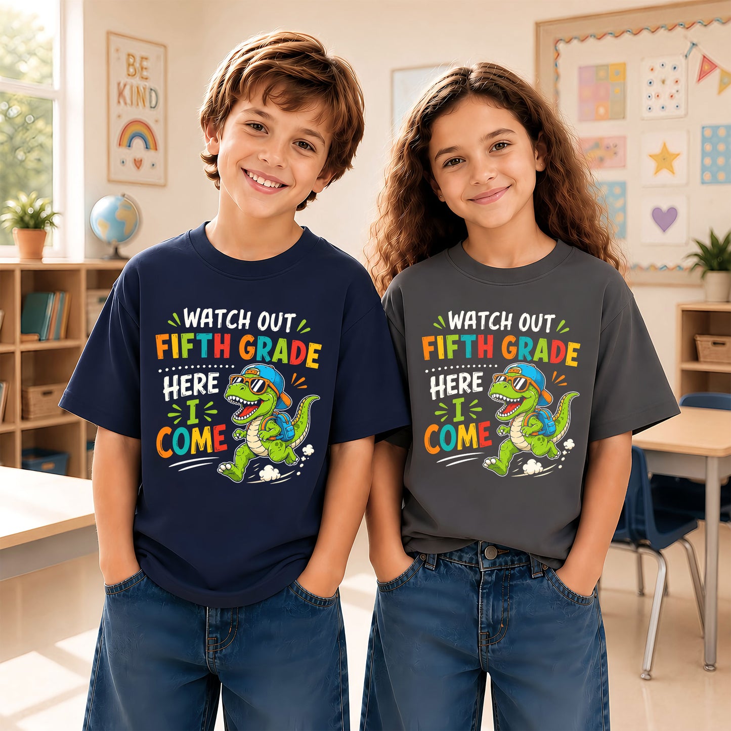 Personalized Watch Out Back to School Shirt – Custom Name & Grade Colorful Tee for Pre-K to 8th Grade Students