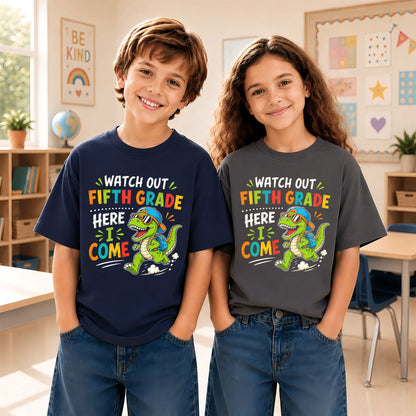 Personalized Watch Out Back to School Shirt – Custom Name & Grade Colorful Tee for Pre-K to 8th Grade Students