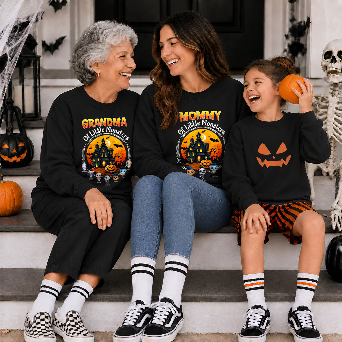 Personalized Halloween Family Shirt, Custom Characters & Names T-Shirt, Family Halloween Outfit, Cute Monster Design