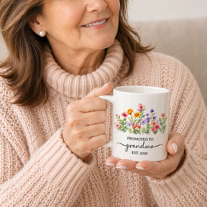 Personalized Promoted to Grandma Grandpa Mug Set – Matching Couple Coffee Mugs Est 2026, New Grandparents Gift