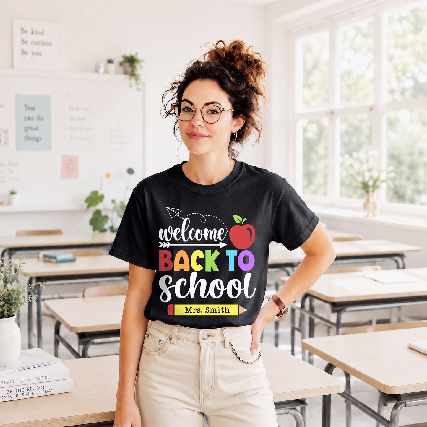 Personalized Welcome Back to School Teacher Student Shirt, Custom Name Back to School T-Shirt, First Day of School Gift Tee
