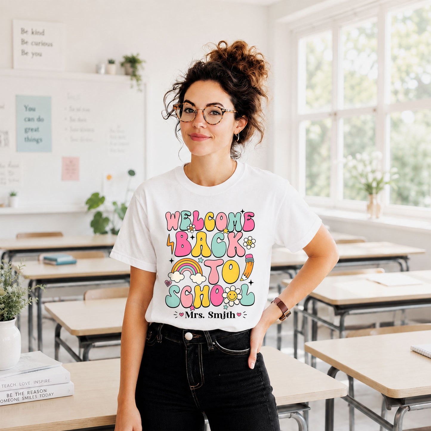 Personalized Welcome Back to School Teacher Student Shirt, Custom Name Back to School T-Shirt, First Day of School Gift Tee