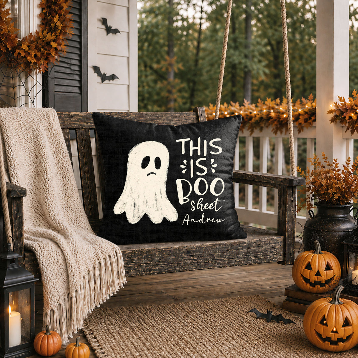 Personalized Halloween Ghost Pillow, This Is Some Boo Sheet Ghost Cushion, Cute Halloween Home Decor, Halloween Gift