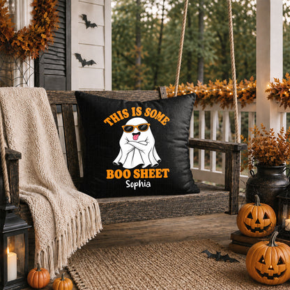 Personalized Halloween Ghost Pillow, This Is Some Boo Sheet Ghost Cushion, Cute Halloween Home Decor, Halloween Gif