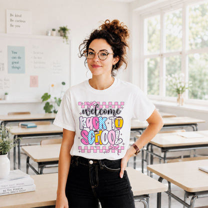 Personalized Welcome Back to School Teacher Student Shirt, Custom Name Back to School T-Shirt, First Day of School Gift Tee