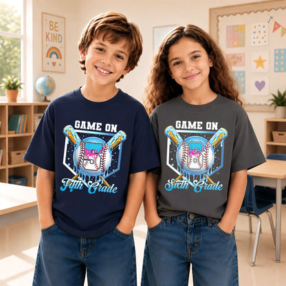 Personalized Baseball Back to School Shirt, Custom Name Game On Student Tee, Pre-K to 8th Grade First Day of School T-Shirt